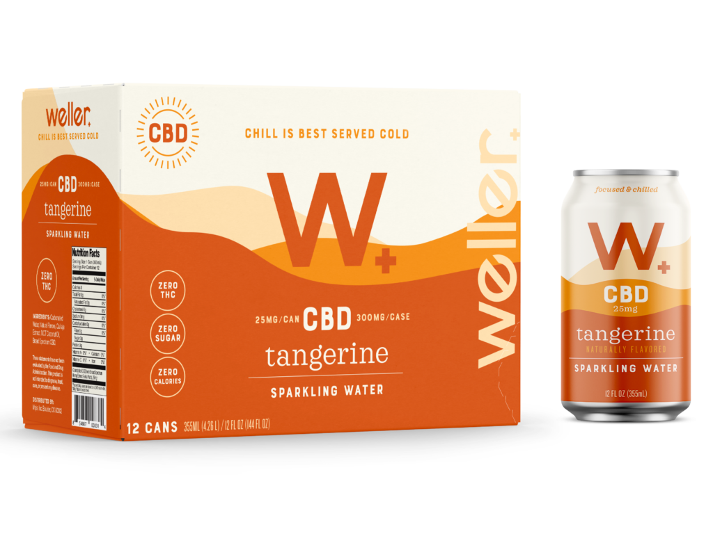 Weller Tangerine CBD Infused Sparkling Water